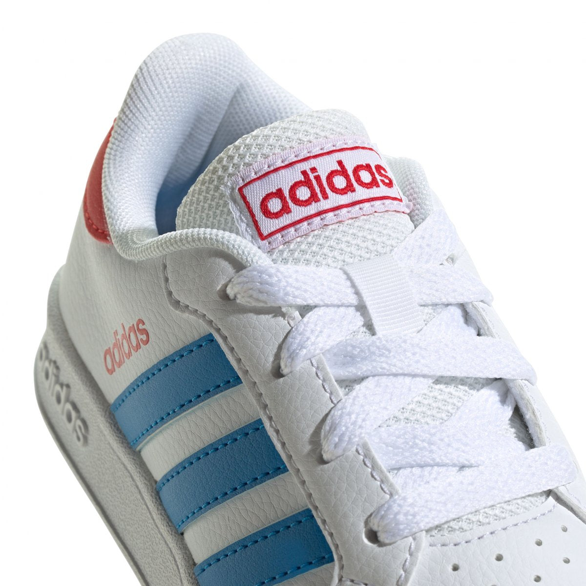 Tenis adidas azul top con blanco